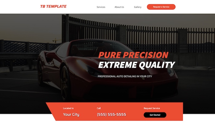 Website Template - Car Detailing Web Design