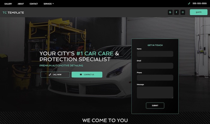 Website Template - Car Detailing Web Design