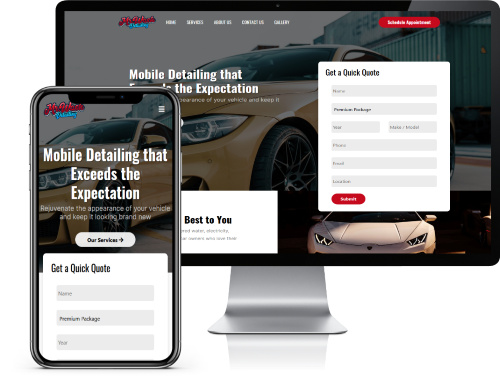 Auto Detailing Website Design Example