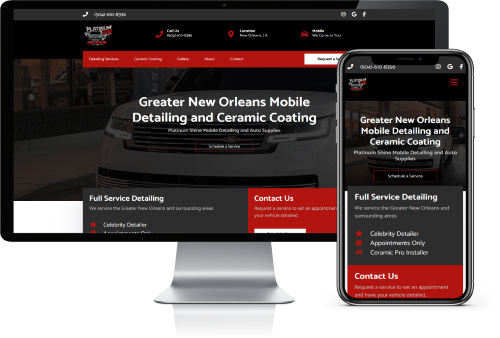 Auto Detailing Website for Platinum Shine Mobile - Mobile Detailing in New Orleans, Louisiana